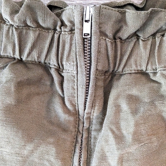 ARITZIA Wilfred Green Linen Blend Paperbag Waist Shorts Size Medium - Picture 3 of 6